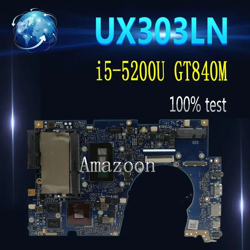 

Материнская плата для ноутбука Amazoon UX303LN для For Asus UX303LN UX303LB UX303L UX303 тестовая оригинальная материнская плата 4G RAM i5-5200U GT840M-2G