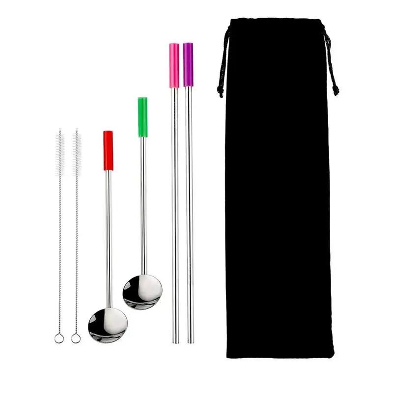 10 шт из нержавеющей стали соломы сумка для переноски фланелевая практичный