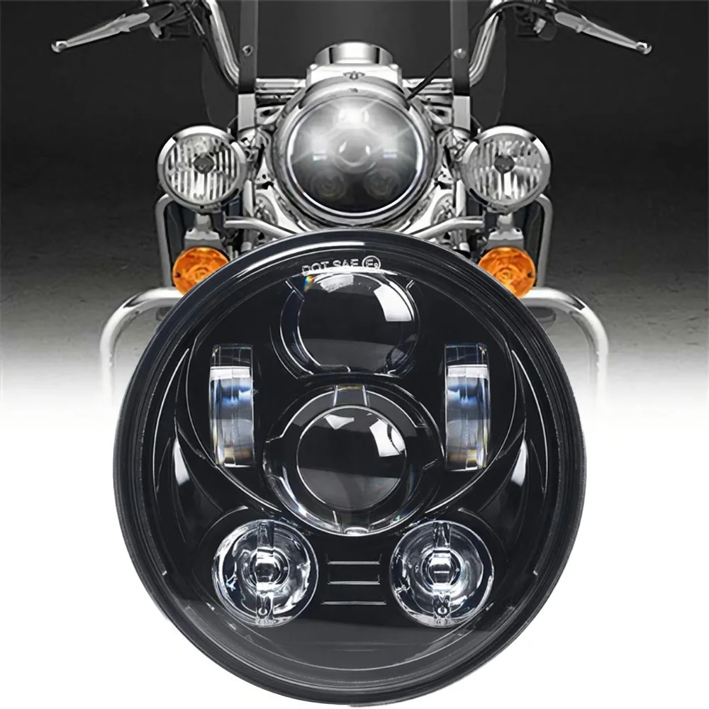 

Motorcycle LED Headlight 5.75" for Harley Davidson Sportster Dyna Street Bob Low Rider Wide Glide Iron 883 Softail Headlamp 1PC