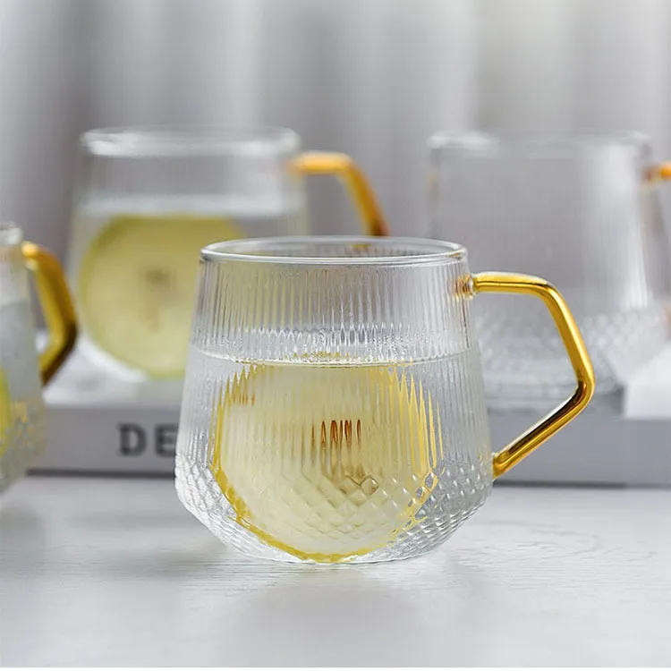 

Hammered high borosilicate glass water cup Nordic heat-resistant large-capacity water cup for household use