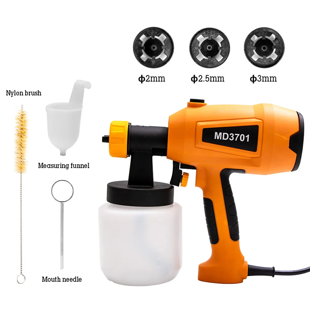 

Electric Paint Sprayer 550W 800ml Container with 1.5mm 2mm 2.5mm 3mm 4pcs Copper Nozzles for Home Walls Cars Fences