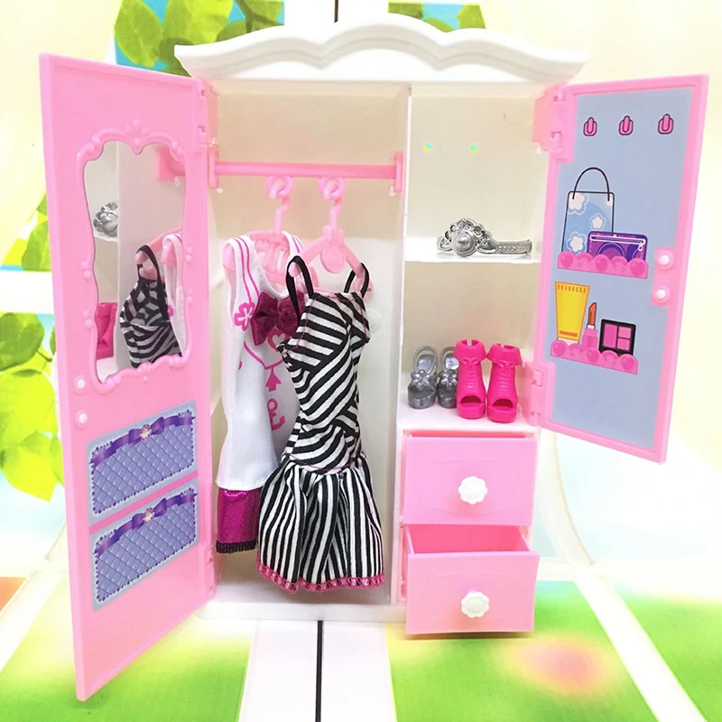 

1PCS Dollhouse Furniture Plastic Wardrobe Living Room Plastic White Wardrobe Closet for Dollhouse Accessories Toy