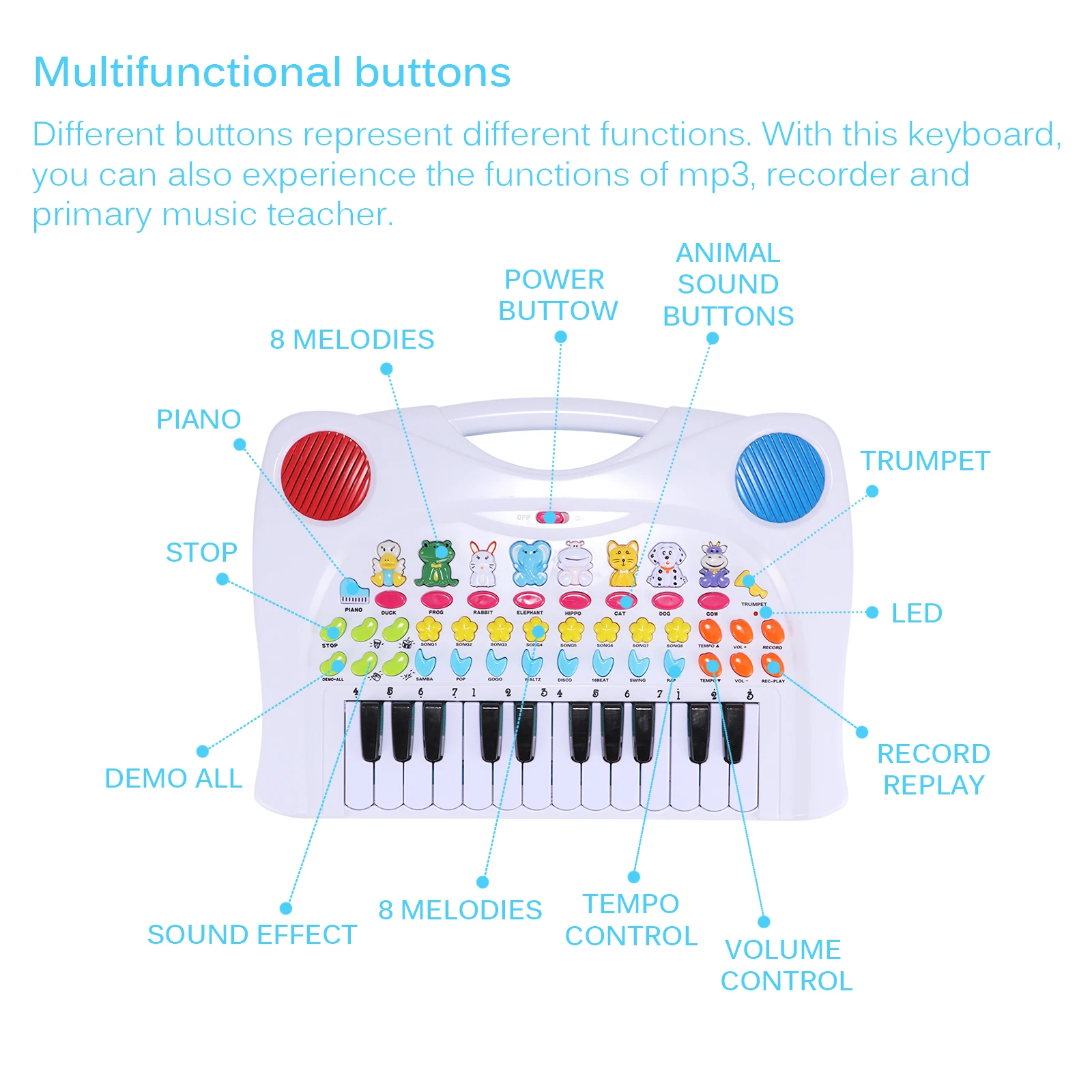 

Baby Infant Musical Instrument Toddler Ealry Intelligence Developmental Toy Kids Musical Piano Early Educational Toy