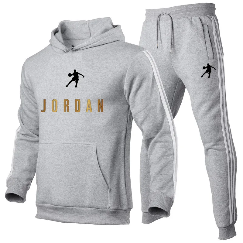 

2021 New Men's Fashion Suit Sportswear Track Men's Sets Pullover Sweatshirt Hoodies + Sports Pants Jogging Men's Men's Clothing