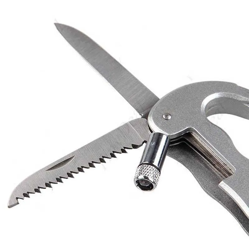 

Multifunctional Folding Pocket Knife Saw LED Light Carabiner Hanging Buckle Outdoor Sports Camping Hiking Climbing EDC Gear Tool