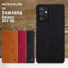 NILLKIN для Samsung Galaxy A52 5G Case Qin PU кожаный чехол с откидной крышкой с отделением для карт задняя крышка