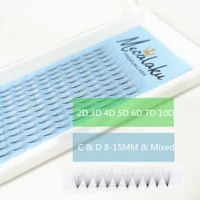 mecalaku premade eyelash volume 2d 10d eyelashes short stem pre made fans silk soft lash extension false mink individual lashes