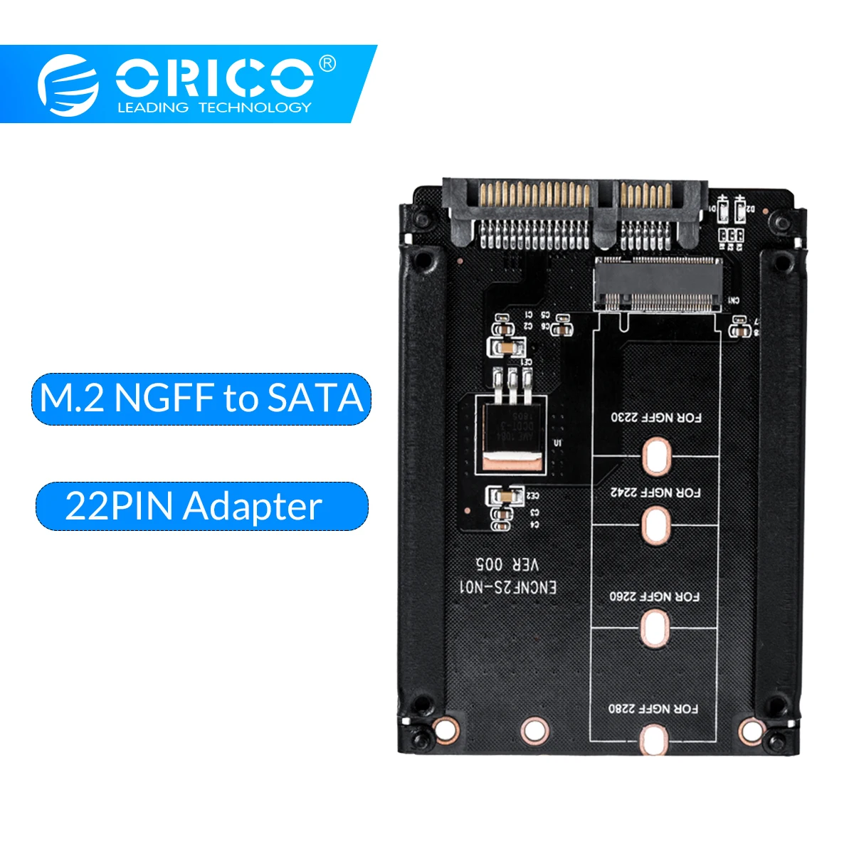 ORICO M.2 NGFF до 2,5 дюймов SATA 22PIN адаптер для 2230/2242/2260/2280 мм M2 NGFF Твердотельный накопитель(SSD жесткий диск M2 NGFF в SATA 22PIN
