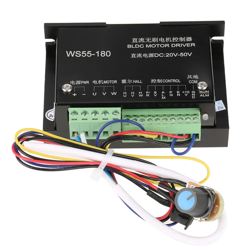 

WS55-180 DC Motor Driver 20V-50V CNC Brushless Spindle Motor BLDC Motor Driver Controller