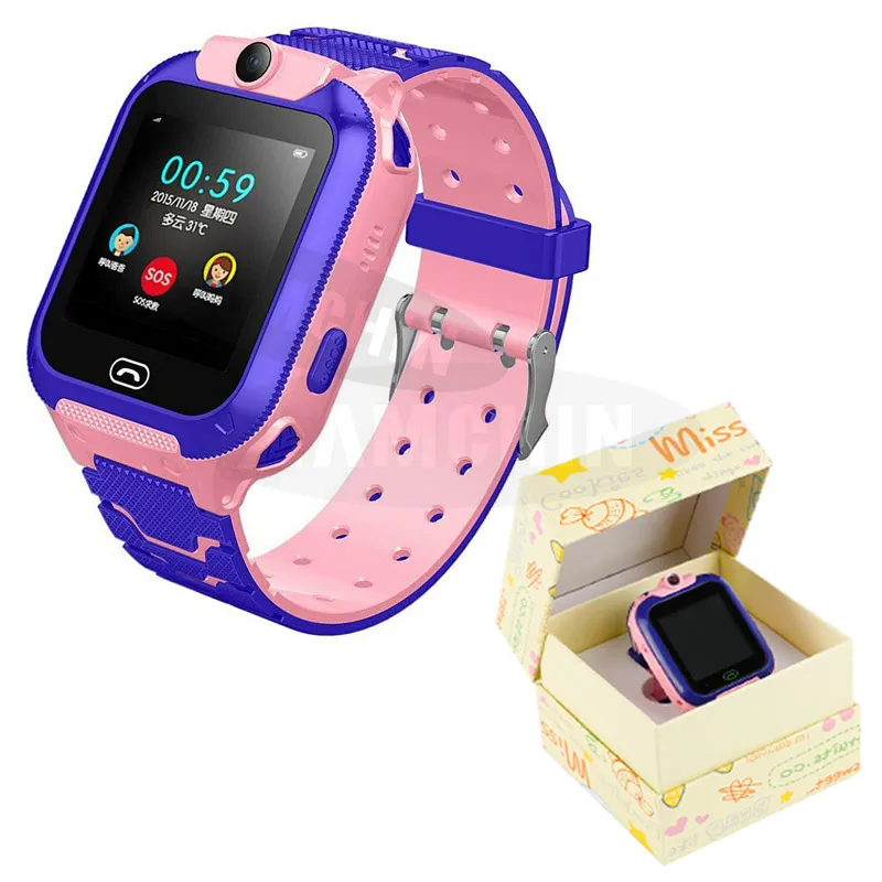 Pink with package Q12 ребенок смарт часы телефон положение для присмотра за детьми, новые 1,44 дюймов Водонепроницаемый спортивный смарт-браслет Смарт-часы для детей - Цвет: Pink with package