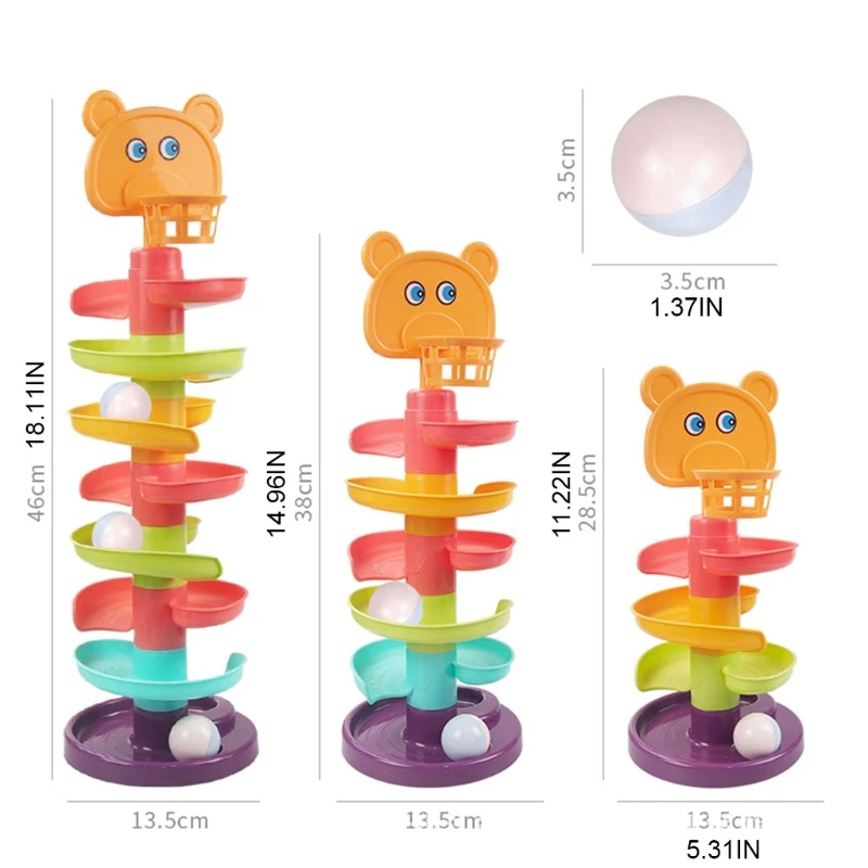 

Baby Educational Set Ball Dropping Toy Developmental Toy with Rotary Sliding Stacking Blocks Early Learning Tossing Game