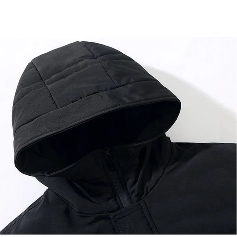 Down Padded Jacket Men's Mid-length Section 2021 New Big Pocket Trend Thickened Thick Parka Coat Warm and Handsome Winter Jacket