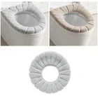 Зимняя женская Обложка, аксессуары для ванной комнаты, вязаный однотонный мягкий чехол о-образной формы для биде, чехол для сиденья ванной комнаты