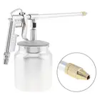 Пневматический пистолет-распылитель серебристого типа с калибром сопла 6 мм и алюминиевым горшком для мебелизаводов