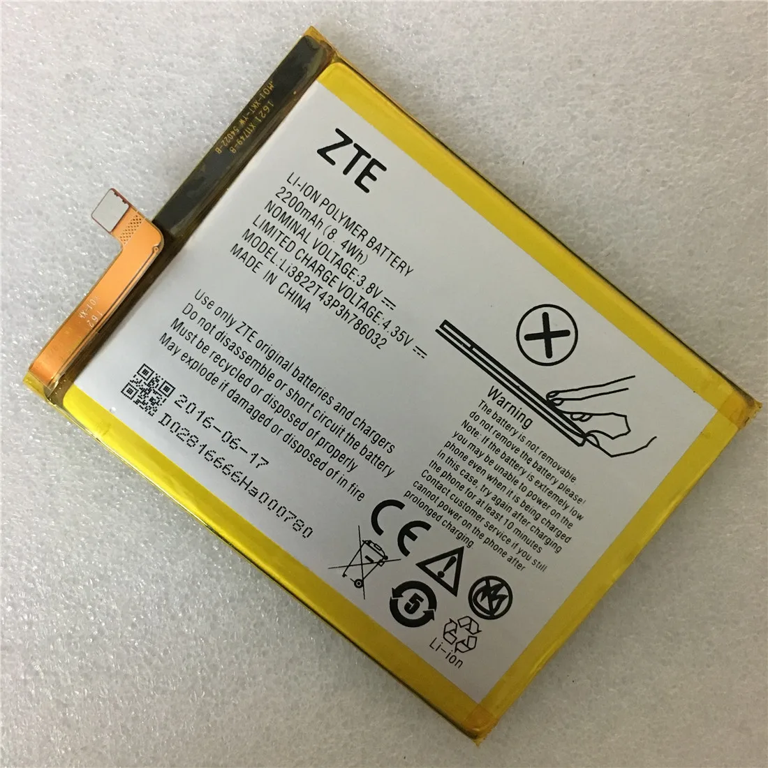 Аккумулятор Li3822T43P3h786032 Orbic для ZTE Blade V6, ZTE Blade D6, аккумулятор для ZTE Blade X7, аккумулятор емкостью 2200 мАч