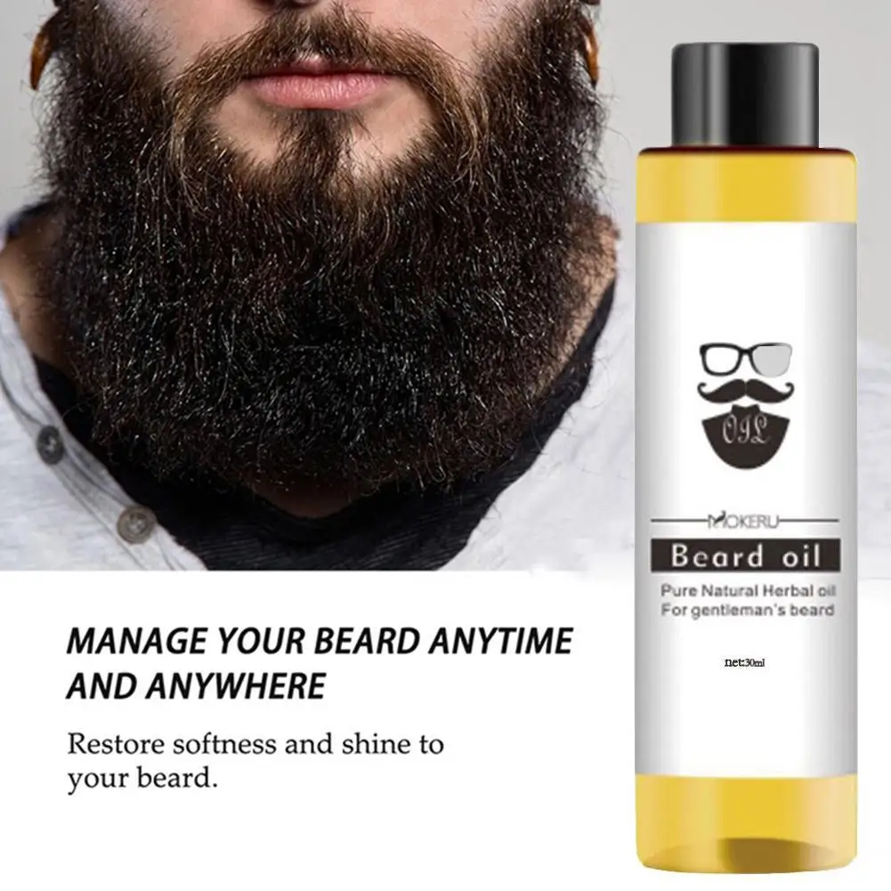 

30ml Beard Oil Natural Organic Thick Anti-flaking Beard Beauty Oil Beard Growth Spray Lasting Moisturizing Care M5P5
