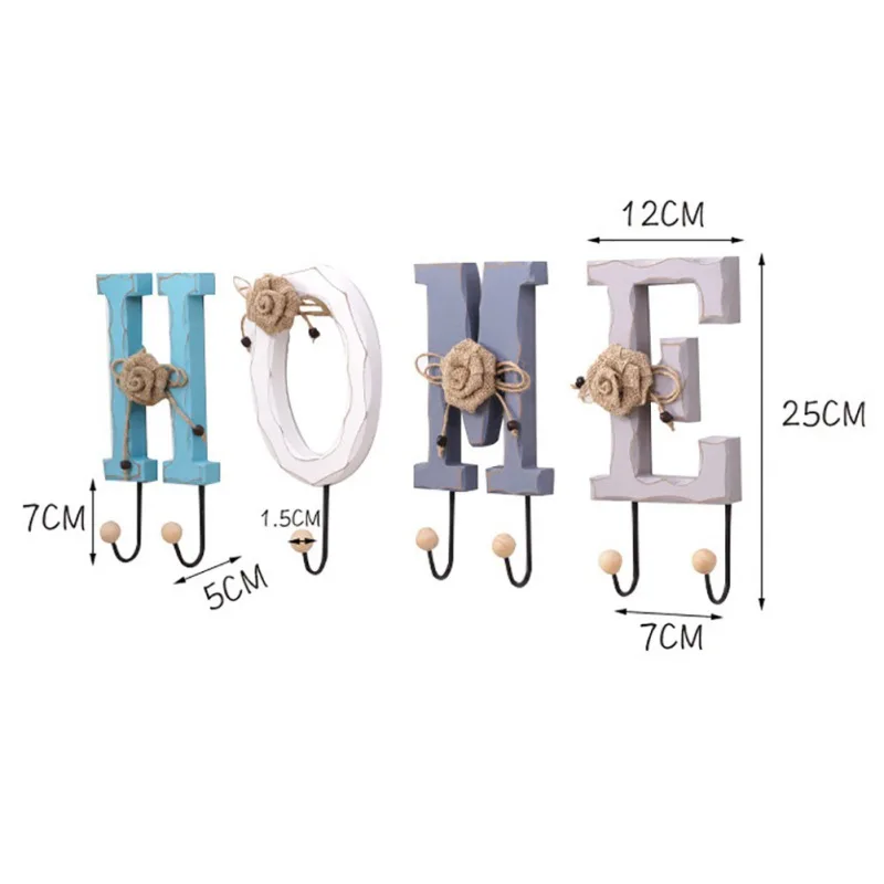 

Wooden Letters Numbers LOVE 520 HOME 1314 Hooks Entryway Key Hook Decorative Rustic Hangers Farmhouse Home Decorations