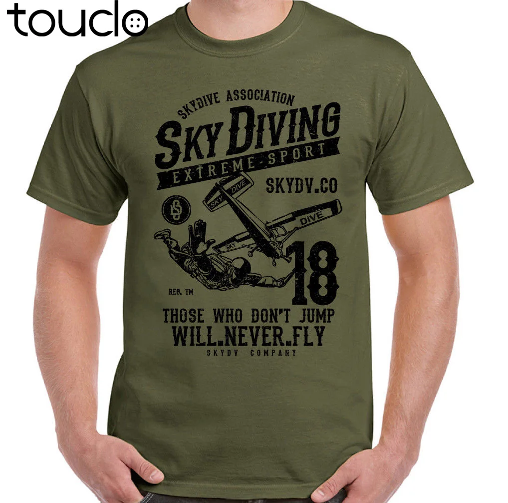 Горячая Распродажа 100% хлопок футболка с надписью SKYDIVER Skydive | Мужская одежда