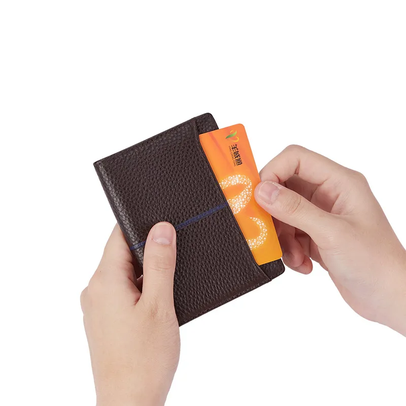 WILLIAMPOLO New Driver's license holster men's leather short ultra-thin wallet wallet wallet coin purse