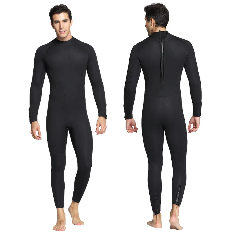 

5MM neoprene Wetsuit Men Full Body diving suit one pieces set long-sleeved Cold-proof Deep water winter spearfishing swimsuit