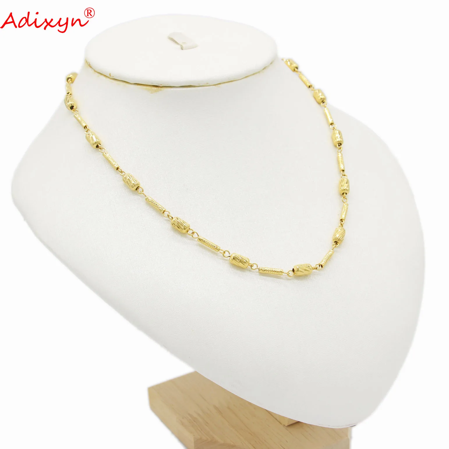 

Adixyn halloween Gold Bead Chokers Necklace Gold Color women's neck chain Male necklace Party Gifts N09171