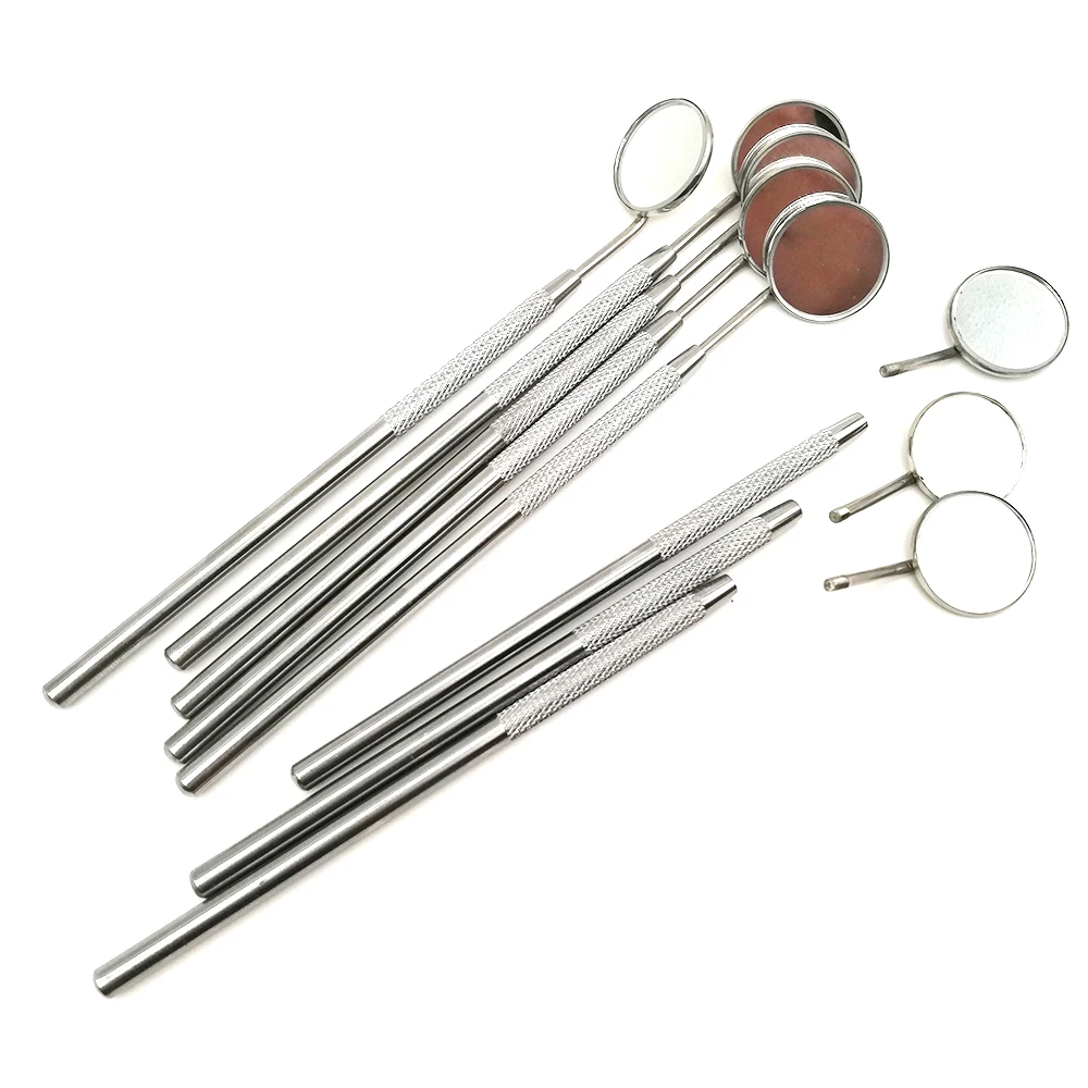 4pcs Stainless Steel Dental Mirror Instruments Mouth Oral Care Clean Dentist Tools Dentistry Lab Mirror Teeth Whitening