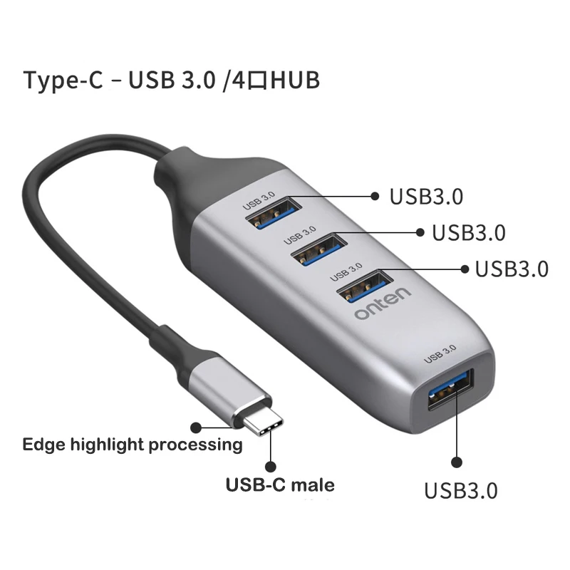 Привет-Скорость адаптер usb-хаб мини TYPE-C USB 3 0 4-Порты и разъёмы Splitter Компьютерная