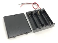 masterfire 20pcslot 6v 4 x aa battery holder case 4 slots holder plastic black storage box cover with offon switch wires