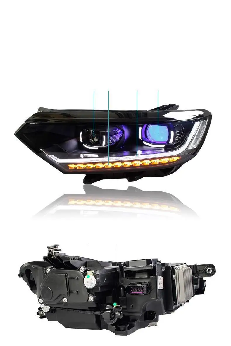 Автозапчасти Luces Led Para авто Drl аксессуары автомобильные лампы фары автомобильные фары в сборе 17 18 для Volkswagen Magotan
