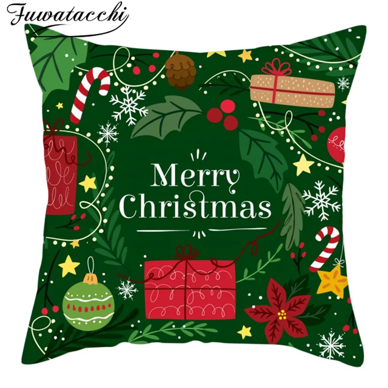 

Fuwatacchi Christmas Pillow Case Christmas Tree Cushion Covers Bell Pillow covers for Home Sofa Decorative Pillows cases 45*45cm
