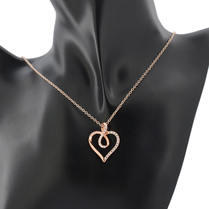 Женская цепочка с подвеской в виде сердца кристаллами | Украшения и аксессуары