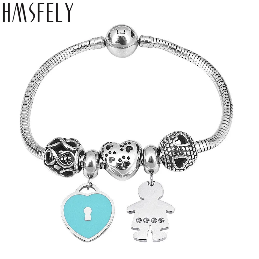 HMSFELY никогда не выцветают бусины из нержавеющей стали европейские Большие