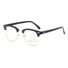 Прогрессивные многофокальные очки для чтения для женщин и мужчин, винтажные заклепки, полуободковая оправа, очки для дальнозоркости, очки для близорукости