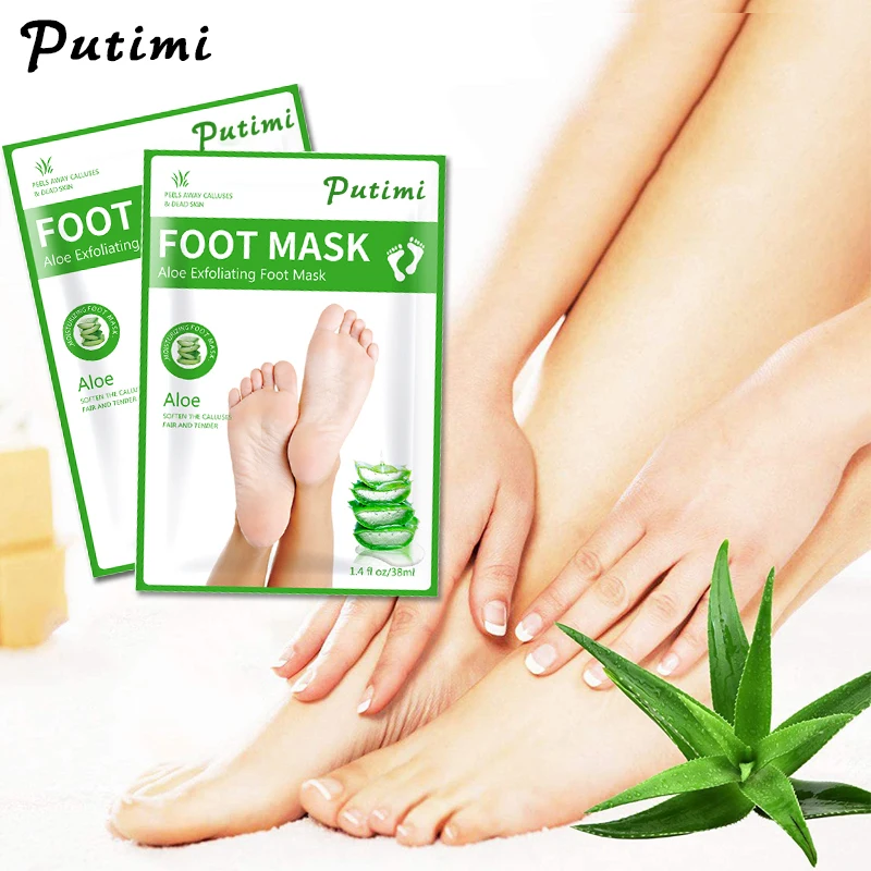 

PUTIMI 10packs Moisturizing Foot Mask Exfoliating Pedicure Socks Dead Skin Remove Whitening Foot Peeling Mask for Legs Foot Care