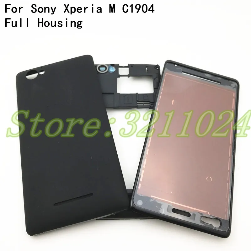 Высокое качество полной лампы проектора Sony Xperia M C1904 C1905 C2004 C2005 ЖК-панель средняя рамка чехол Крышка батарейного отсека Боковая кнопка