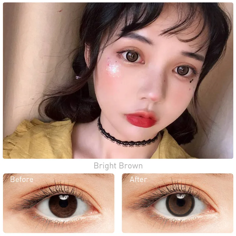 Хидокор®SUNGLOW серии глаз Цвет линз Близорукость Мощность рецепта ed контактные