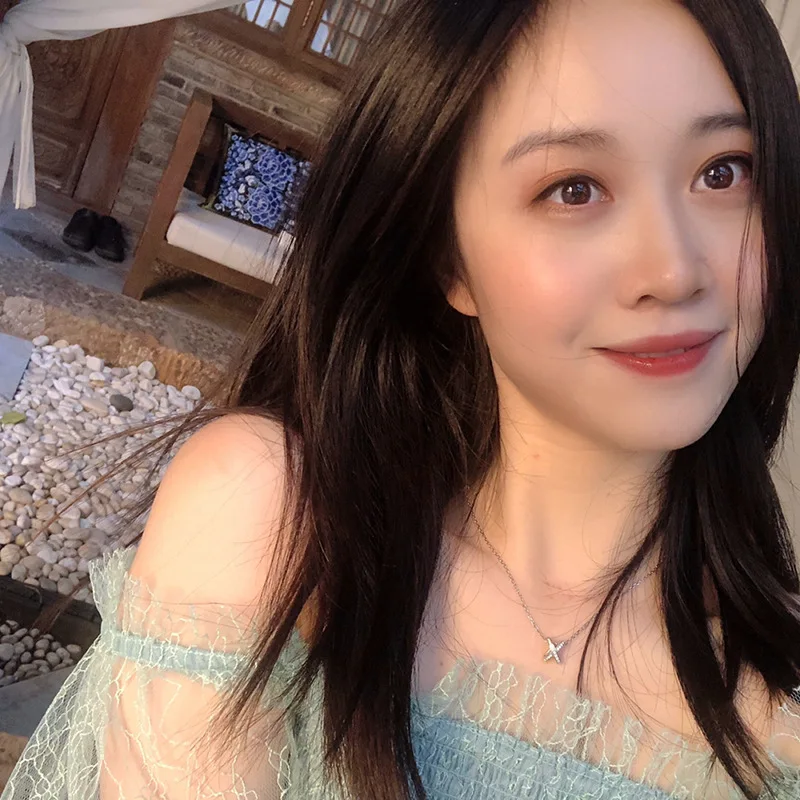 Цепочка Женская Геометрическая с подвеской в виде буквы х из циркона Z204 - купить