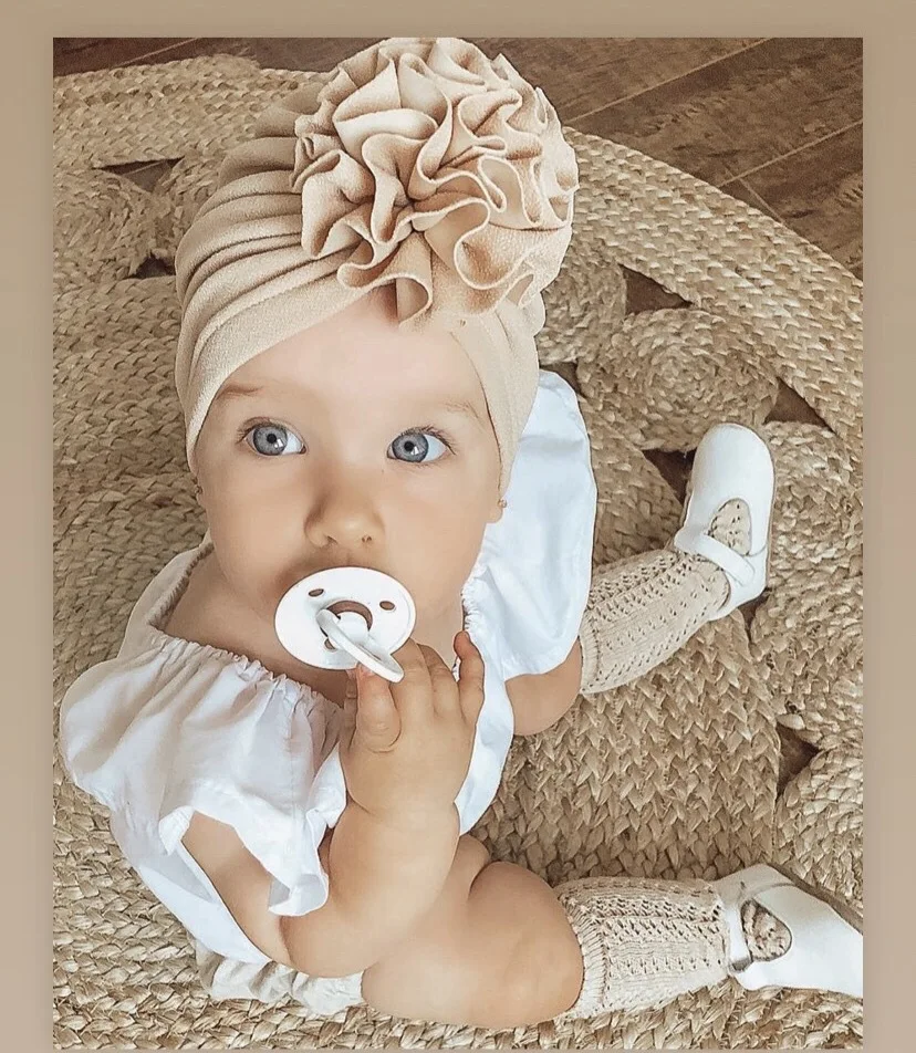 2021 Baby Corn Flowers India Cap round Princess turban soft Hat Children Headdress Hair Bands for Kids Baby Infant Beanie Caps