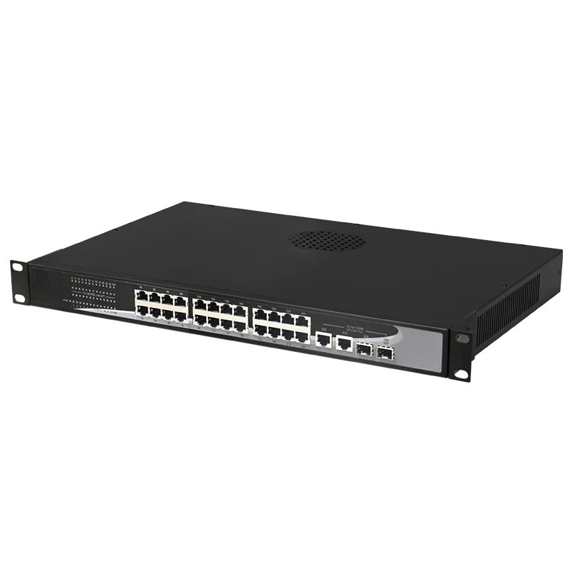 2 гигабитная сеть Uplink Ethernet 24 порта 360 Вт PoE переключатель 1U Монтажная стойка|mount|mount