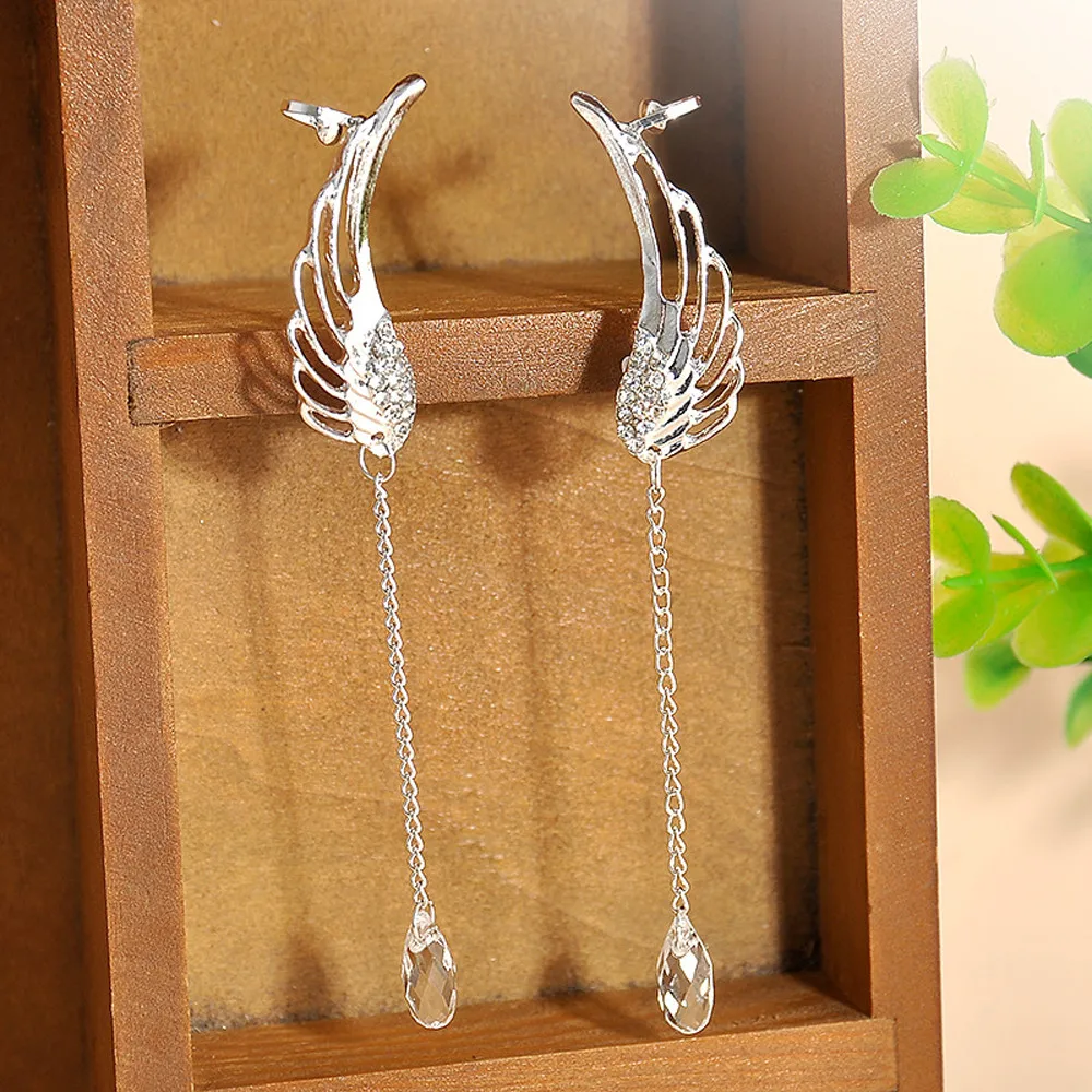 Серьги для женщин 2019 1 пара Серебро толстовка с капюшоном надписью Angel и принтом