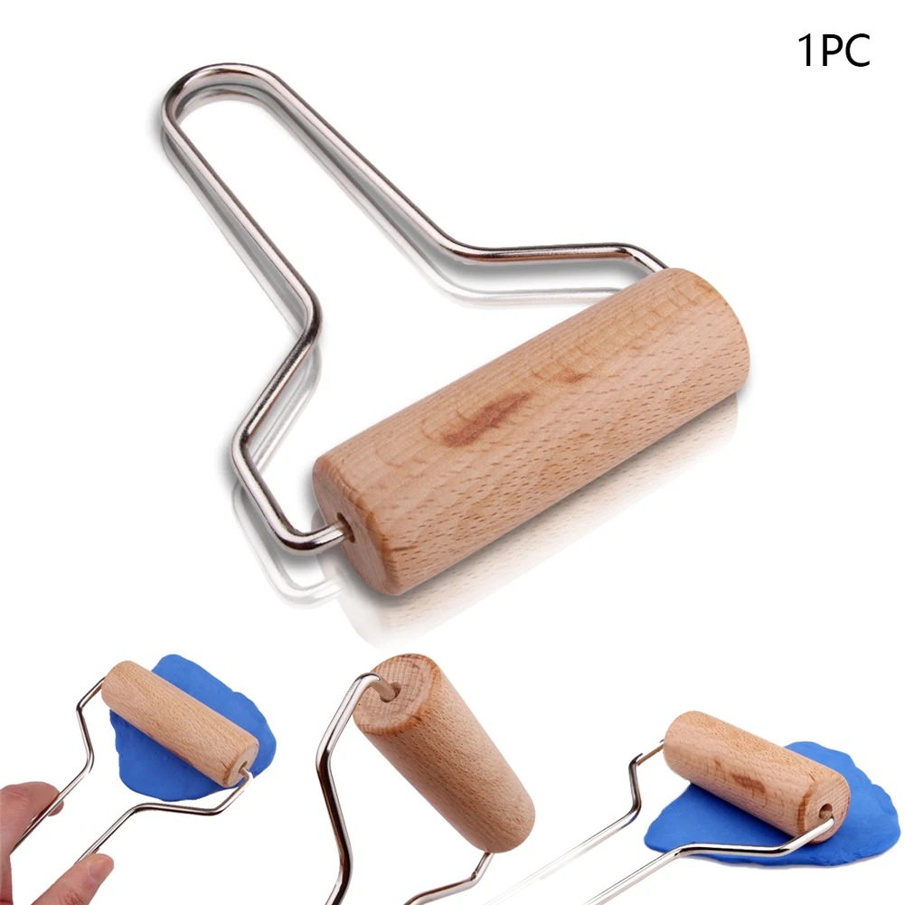 Kitchen Sculpey Craft Arts Ceramics Rolling Tool Manual Polymer Stainless Steel Ergonomic Useful Practical Handle Wood Stamping | Дом и сад