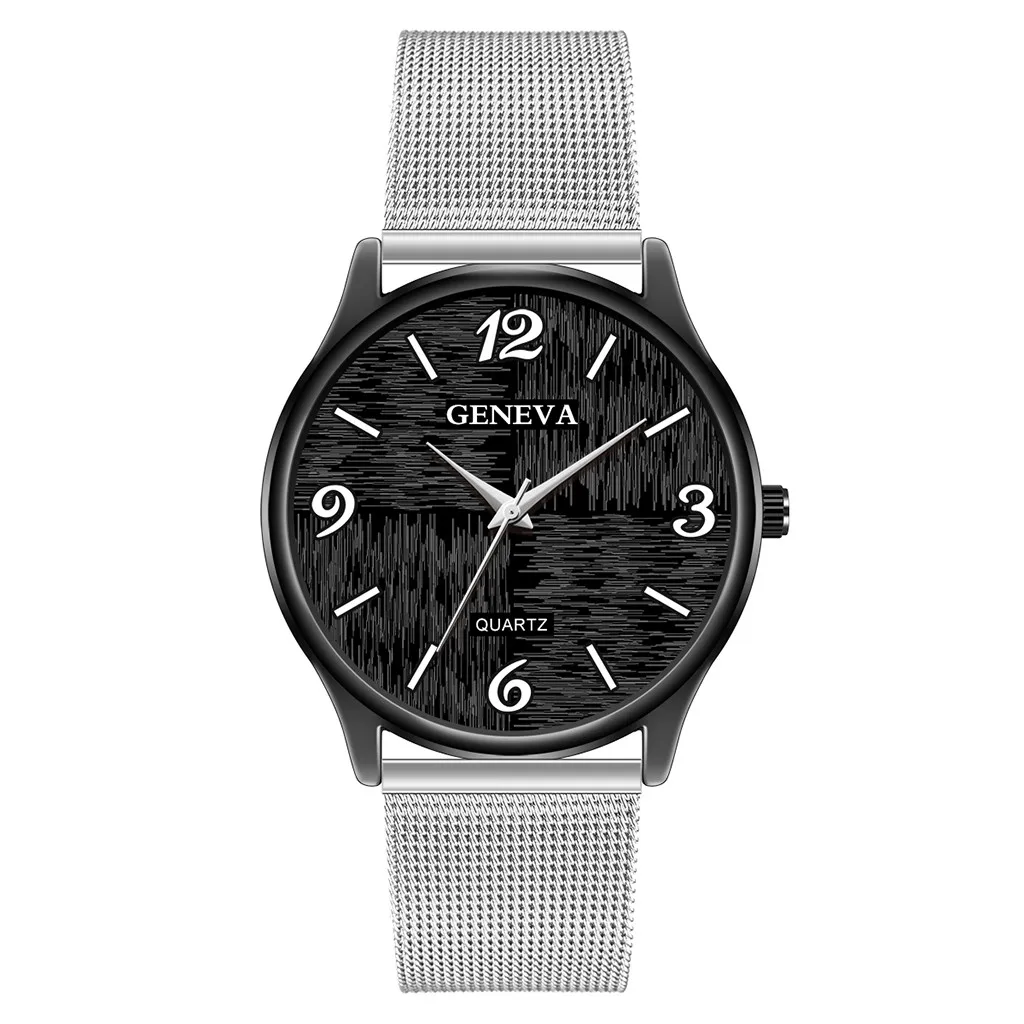 Мужские часы Geneva модные стильные уникальные цифровые многослойные с циферблатом