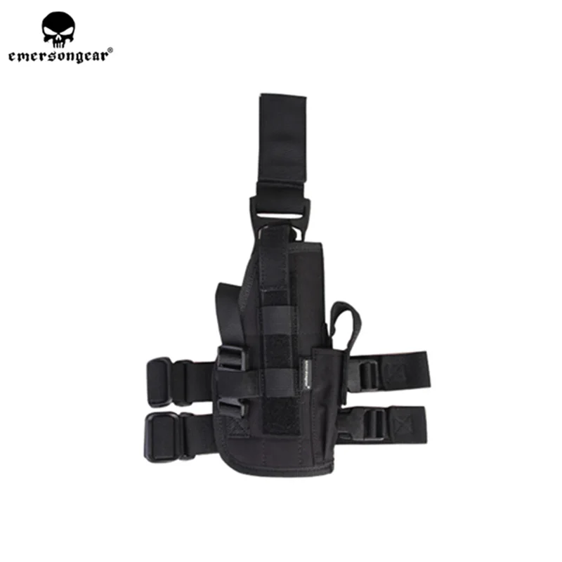 EM6201BK Emerson emersongear КАПЛЕВИДНАЯ кобура для ног, кобура для пистолета, универсальная кобура для правой и левой ноги, тактический темно-синий чехол, 3 цвета - Цвет: EM6201BK