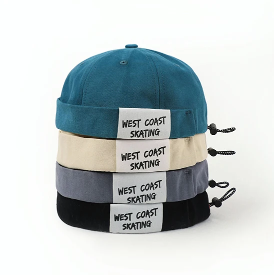 

2021 Beanie Hats Men's Vintage cap Brimless Hip Hop Hat Fashion Breathable Cotton Retro Adjustable Literary Sailor Cap Beanie