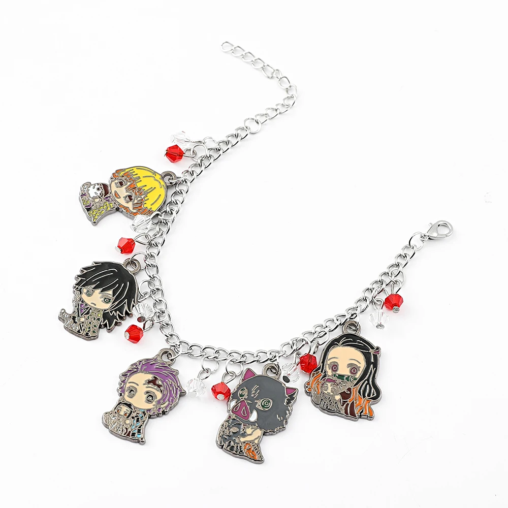 Браслет с подвесками из аниме рассекающий демонов Ювелирное Украшение для
