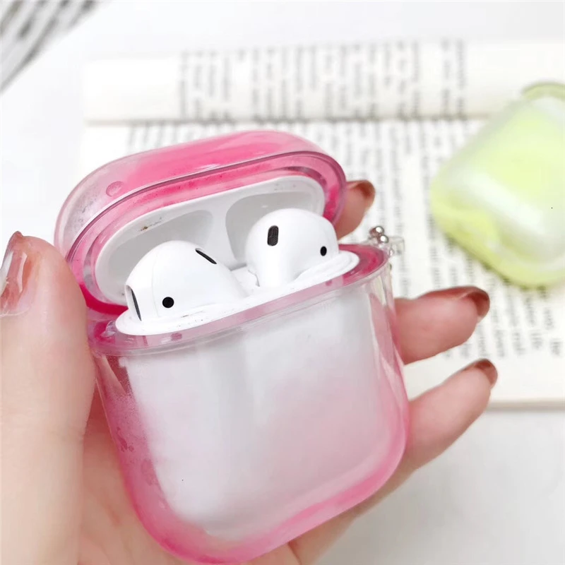 Чехол для AirPods с блестящим жидким зыбучим песком, беспроводной Чехол для наушников с Bluetooth, прозрачный защитный чехол для наушников, чехол fundas