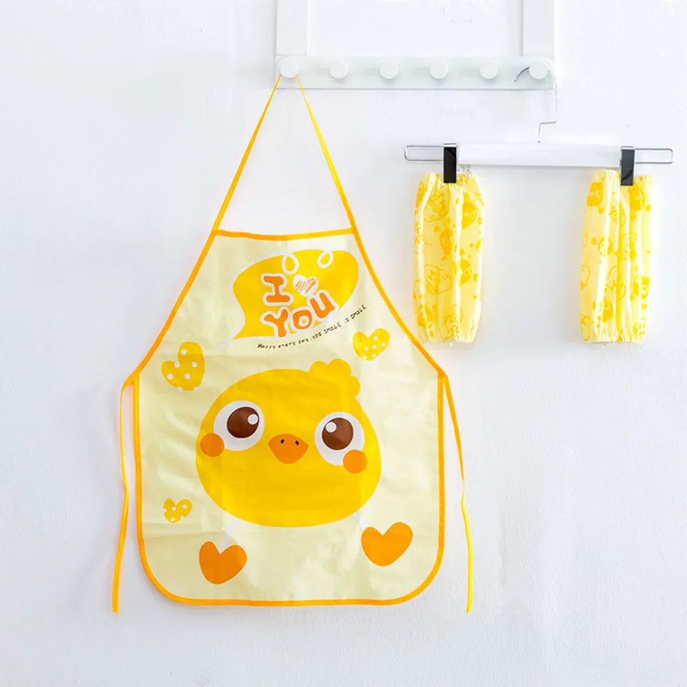 Домашний повседневный фартук для уборки милый мультяшный водонепроницаемый без