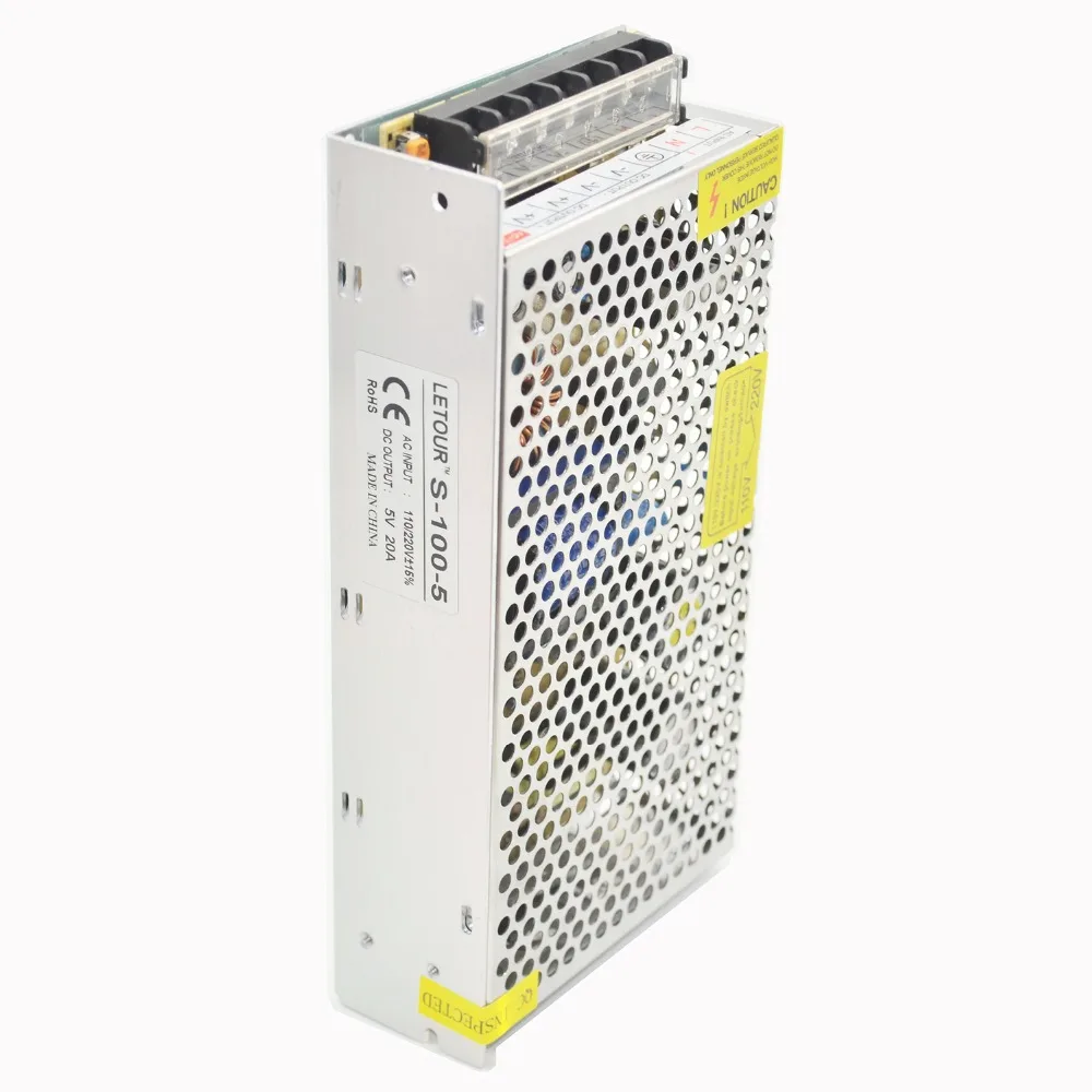 LED Power Supply 5V 20A AC 96V-240V Converter Adapter DC 5V20A 100W for Lighting Strip CCTV CE/FCC Cert | Обустройство дома