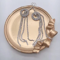 new popular fashion rhinestone earrings round tassel earrings bridal earrings wedding accessories