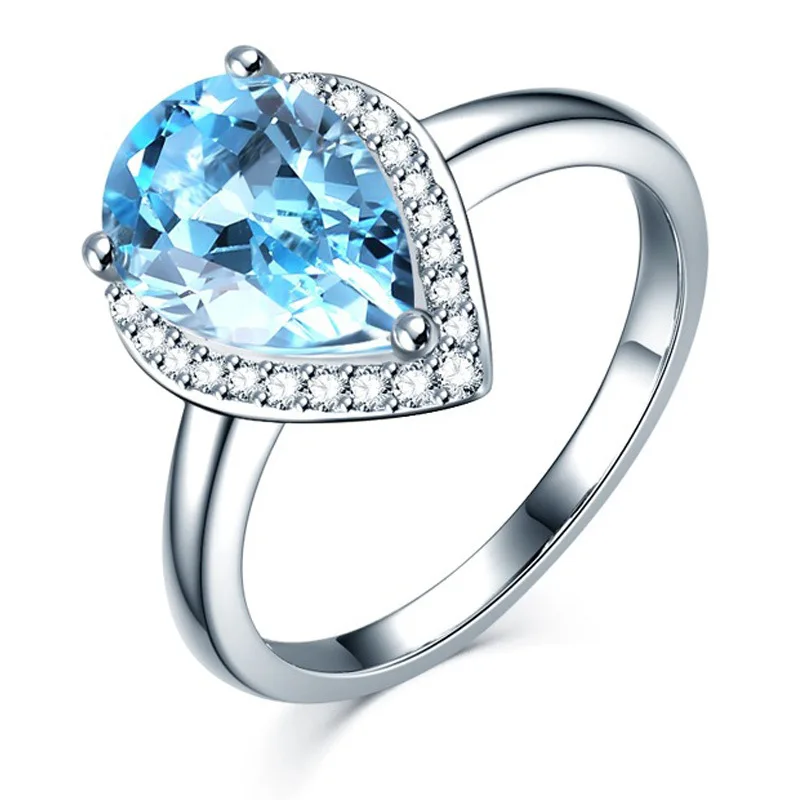 

Кольцо в форме капли женское кольцо с сапфиром обручальное кольцо с имитацией натурального топаза обручальное кольцо для женщин